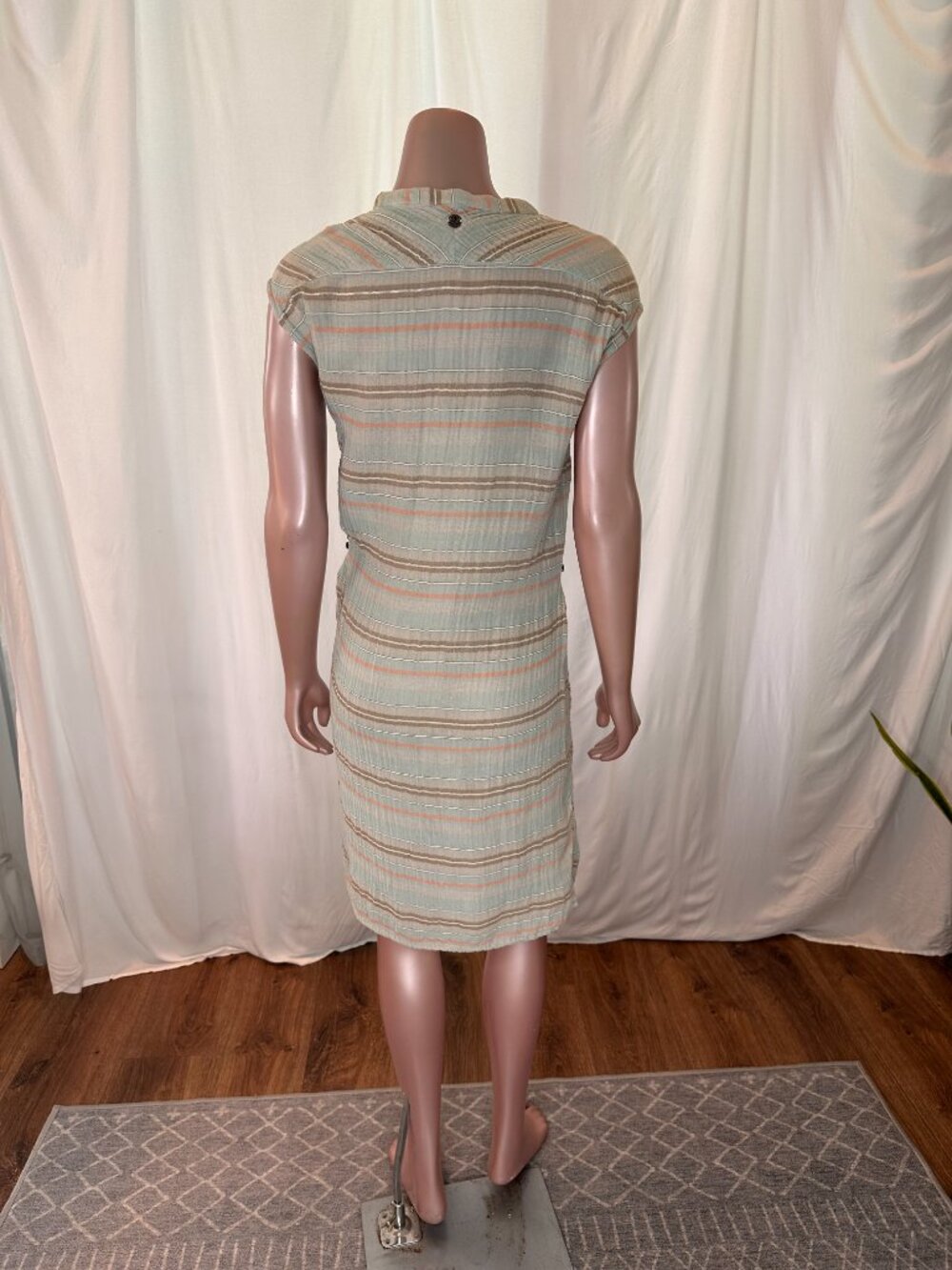 Prana Organic Cotton Shirt Dress | Small | Button Front Casual Coastal | A-1823 - Picture 5 of 15